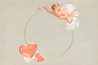 Valentine's cupid frame, circle design