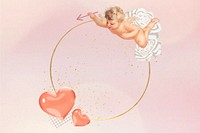 Valentine's cupid frame, circle design