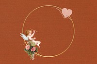 Valentine's cupid frame, circle design