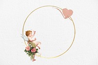 Valentine's cupid frame, circle design