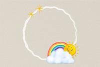 Cute weather frame, circle paper design