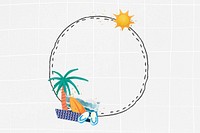 Summer palm tree frame, circle design