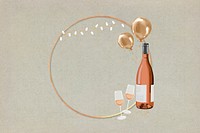 Champagne celebration frame, aesthetic collage