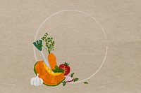 Cute vegetables frame, circle design