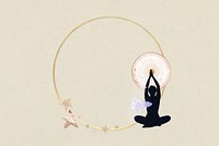 Aesthetic yoga frame, circle design