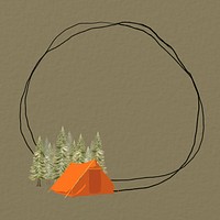 Camping tent frame, circle doodle