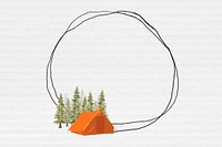 Camping tent frame, circle doodle