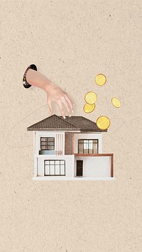 Real estate investment mobile wallpaper, paper textured background