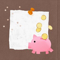 Piggy bank note paper, finance collage