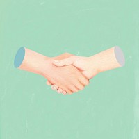 Business handshake, body gesture collage element
