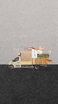 Delivery truck iPhone wallpaper, online shopping background