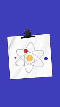 Atom science education phone wallpaper, blue colorful background