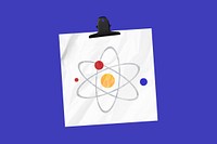 Atom science education background, blue colorful design