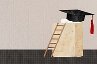 Graduation cap background, cute education concept