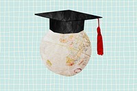 Graduation cap background, cute education concept