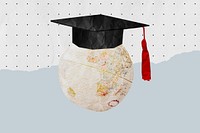 Graduation cap background, cute education concept