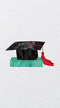 Graduation cap mobile wallpaper, cute education background