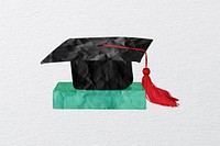 Graduation cap background, cute education concept