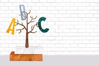 English alphabet tree background, education concept