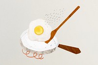 Cute sunny-side up background, breakfast food illustration