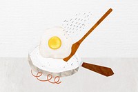 Cute sunny-side up background, breakfast food illustration