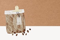 Aesthetic coffee bag background, grid border