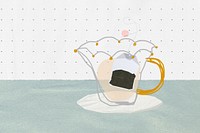 Aesthetic tea cup background, cute illustration