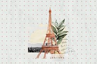 Eiffel tower aesthetic background, travel collage