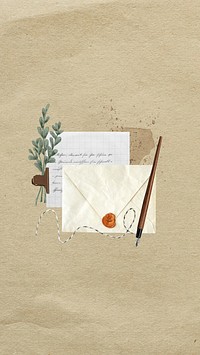 Aesthetic envelope phone wallpaper, collage art background