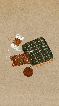 Crochet hobby, brown mobile wallpaper