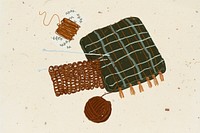 Crochet hobby, sewing illustration background