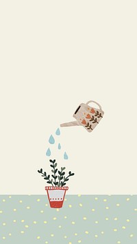 Can watering plant iPhone wallpaper, hobby & lifestyle background