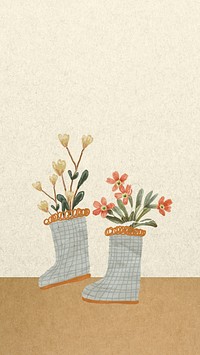 Boot plants mobile wallpaper,   gardening aesthetic background