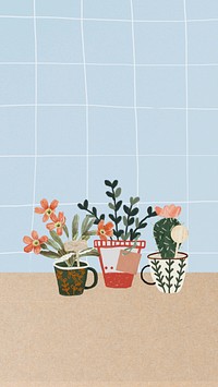 Cute plant lover iPhone wallpaper, aesthetic houseplant background