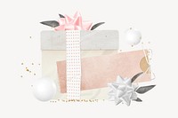 Birthday gift note paper, aesthetic celebration  background