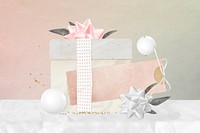 Birthday gift note paper, aesthetic celebration  background