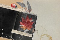 Autumn maple leaf journal background