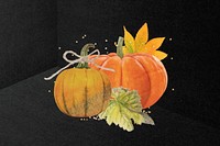 Aesthetic Autumn pumpkin, botanical collage