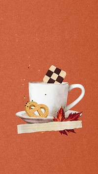 Aesthetic coffee cup iPhone wallpaper, food background