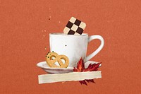 Aesthetic coffee cup background, food illustration