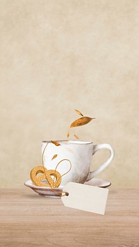 Aesthetic coffee cup iPhone wallpaper, food background