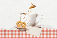 Aesthetic coffee cup background, food illustration