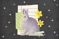 Easter bunny illustration black background