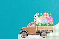 Easter bunny illustration blue background