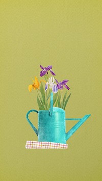 Iris flower iPhone wallpaper, Spring remix illustration