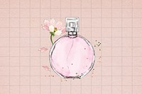 Pink floral perfume, beauty collage element