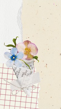 Cute flower mobile wallpaper, aesthetic remix illustration