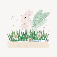 Winged bunny, Easter rabbit illustration