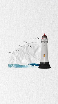 Lighthouse aesthetic mobile wallpaper, Summer collage