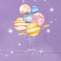 Planet balloons, creative galaxy collage